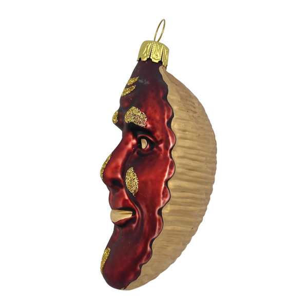 Man in the Moon Ornament, red and gold by Old German Christmas
