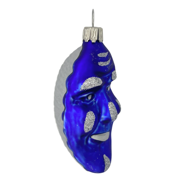 Man in the Moon Ornament, blue and silver by Old German Christmas