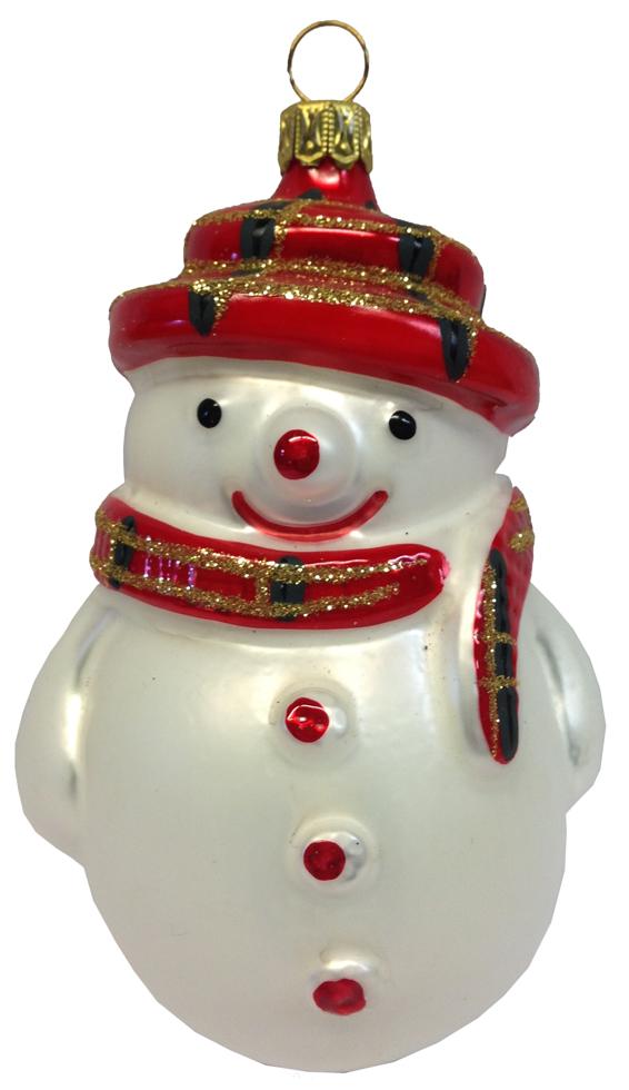 Snowman in scarf and hat, plaid by Old German Christmas
