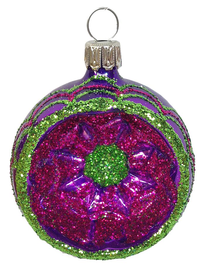 Small purple Reflector Ornament by Old German Christmas