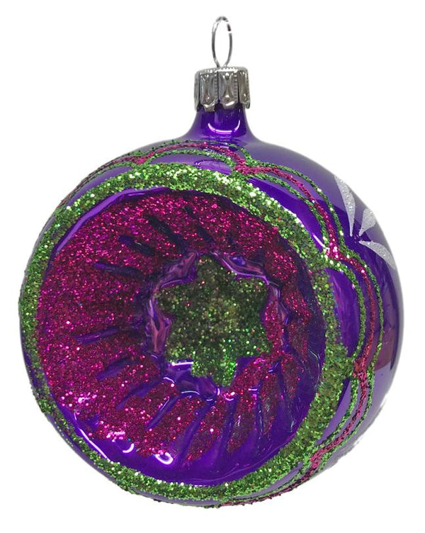 Purple Reflector Ornament by Old German Christmas
