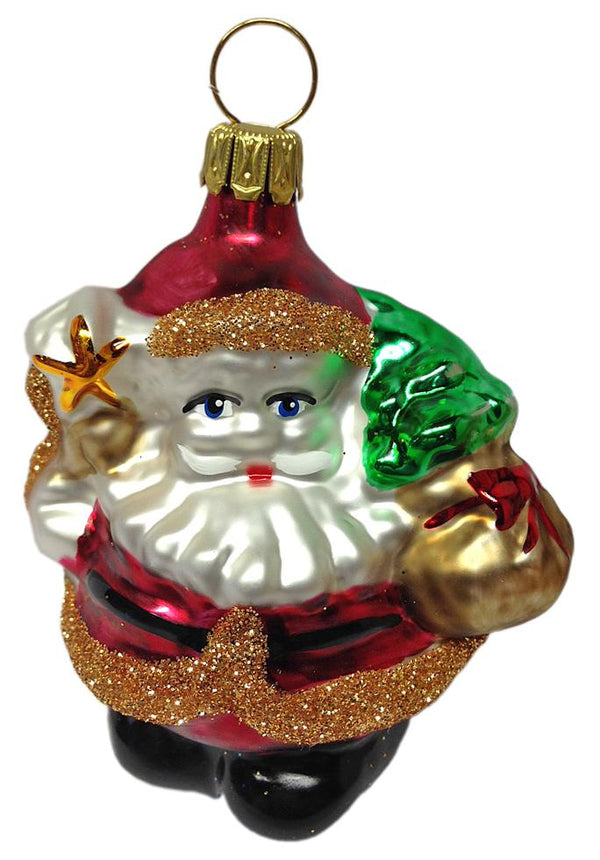 Santa with tree and star, red, gold and copper by Old German Christmas