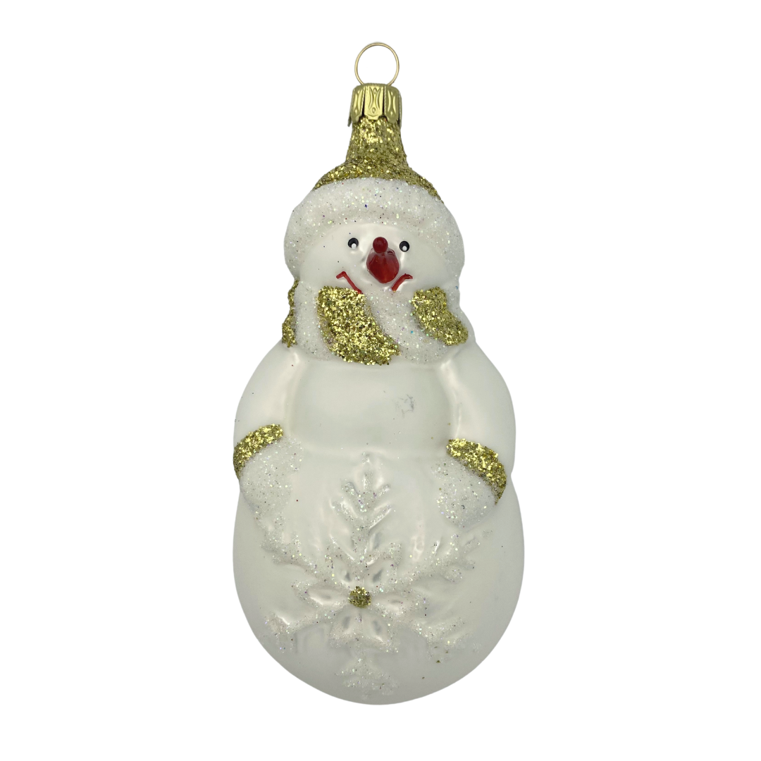 Snowman with Snowflake, gold by Old German Christmas