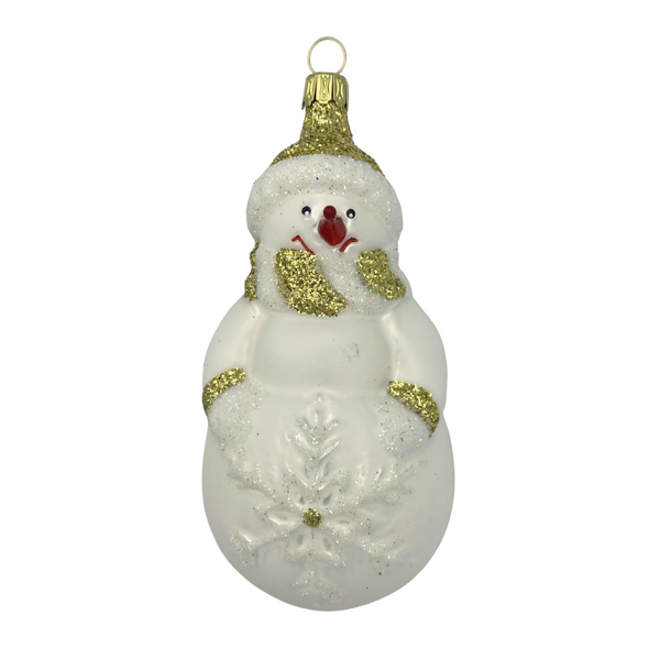 Snowman with Snowflake, gold by Old German Christmas