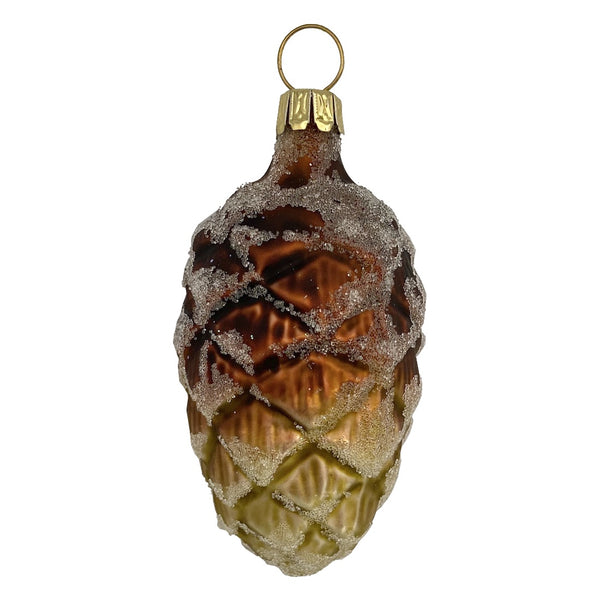 Pinecone, 2.75", brown to light green by Old German Christmas