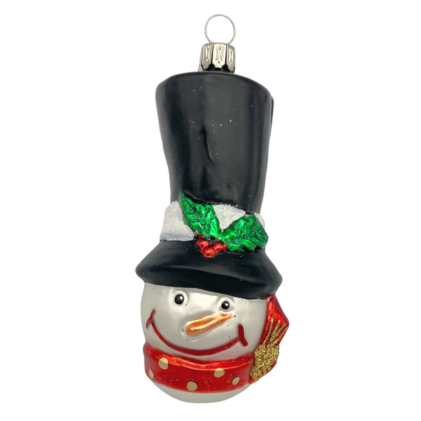 Snowman with Stovetop Hat and Scarf Ornament by Old German Christmas