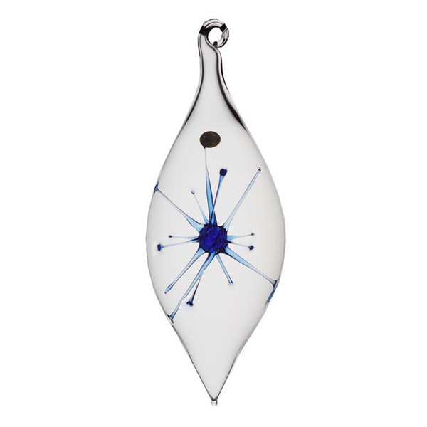Starburst Small Olive Ornaments, Clear by Greiner-Perth Glaskunst