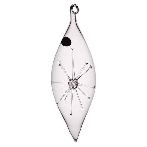 Starburst Olive Ornaments, Clear by Greiner-Perth Glaskunst