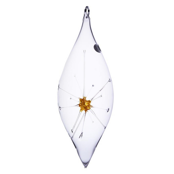 Starburst Olive Ornaments, Clear by Greiner-Perth Glaskunst