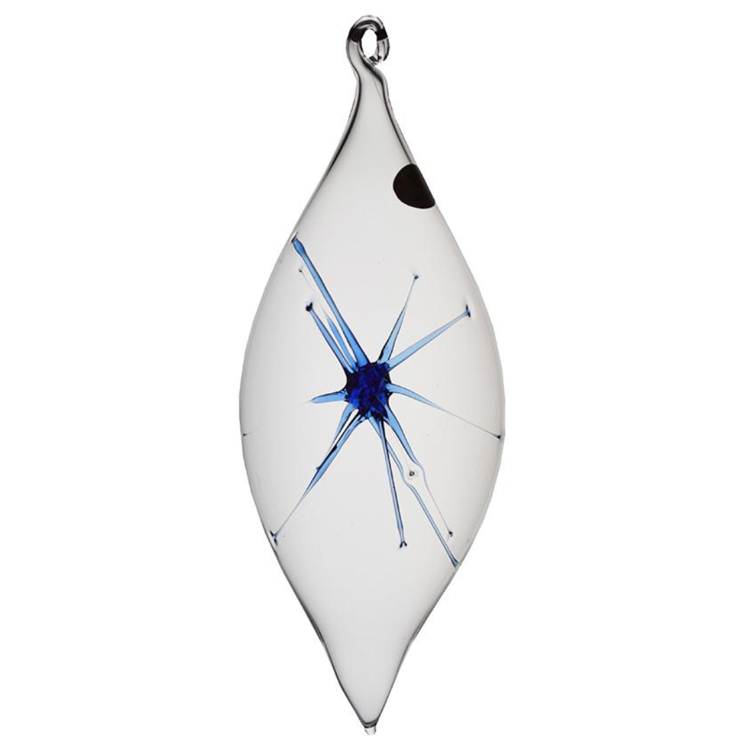 Starburst Olive Ornaments, Clear by Greiner-Perth Glaskunst