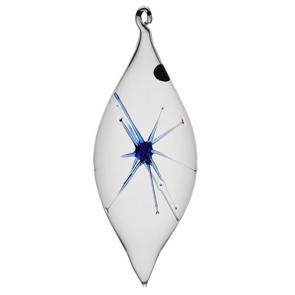 Starburst Olive Ornaments, Clear by Greiner-Perth Glaskunst