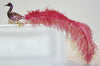 Small Purple Swan with Crown and Dusty Rose Plume Ornament by Glas Bartholmes
