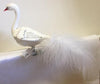 Big White Swan with Feather Tail Ornament by Glas Bartholmes
