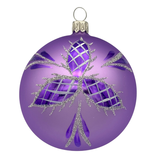 Matte Lilac Tri-Flower ball, 8cm by Glas Bartholmes