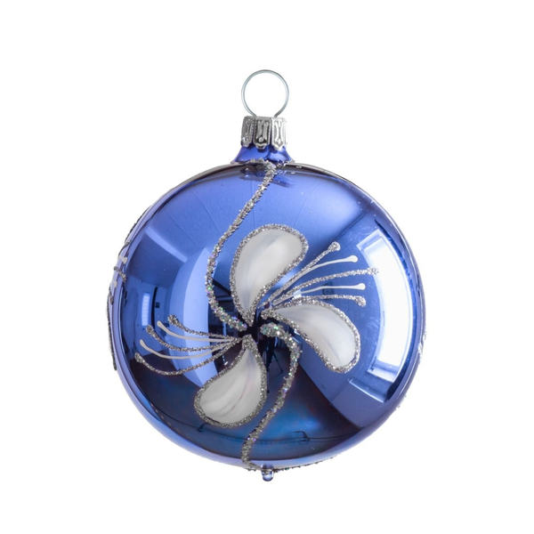 Orchid Twist Ball, shiny blue by Glas Bartholmes