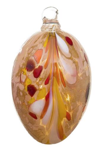 Mouthblown Glass Egg, Apricot Ornament by Richard Mahr GmbH