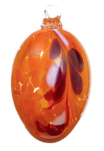 Mouthblown Glass Egg Ornament, Orange by Richard Mahr GmbH