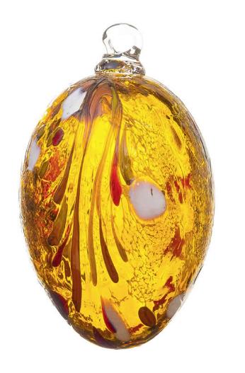 Glass Egg, Gold Topaz Ornament by Marolin Manufaktur