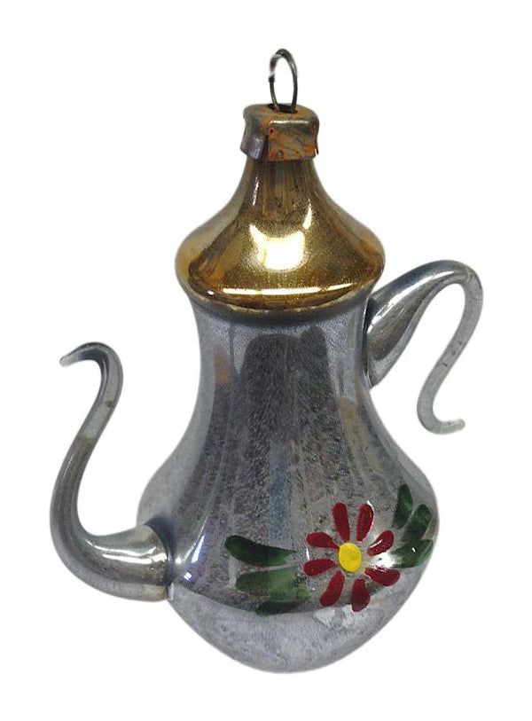 Teapot with Flower Ornament by Nostalgie-Christbaumschmuck UG