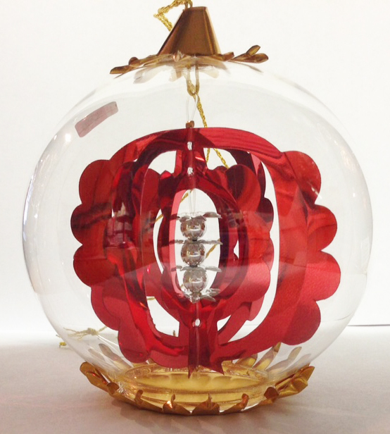 Reflector with Pearls Foil Ornament, red by Resl Lenz