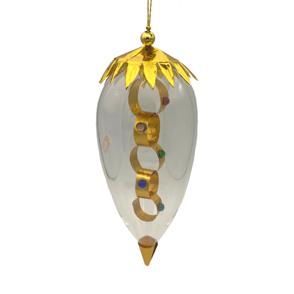 12 Days of Christmas by Resl Lenz, Five Gold Rings Foil Ornament