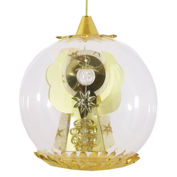 Angel Foil Ornament with beads by Resl Lenz