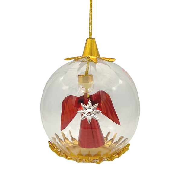 Angel Foil Ornament, 6cm, red by Resl Lenz