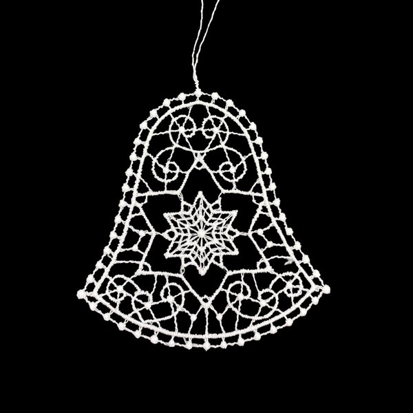 Lace Bell with Star and Swirls Ornament by Stickservice Patrick Vogel