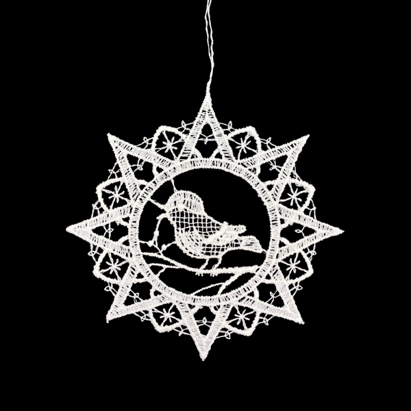 Star Frame Lace Ornament with Bird by StiVoTex Vogel