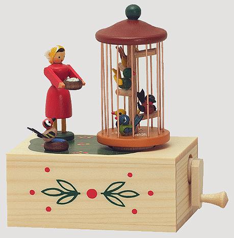 Woman with Birdcage Music Box by Werner Spielzeug GmbH