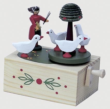 Woman and Geese Music Box by Werner Spielzeug GmbH