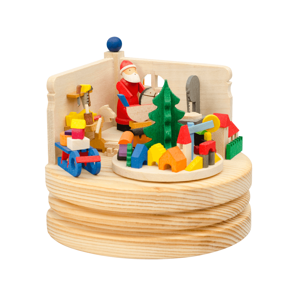 Wind-up Santa's workshop Music Box by Graupner Holzminiaturen