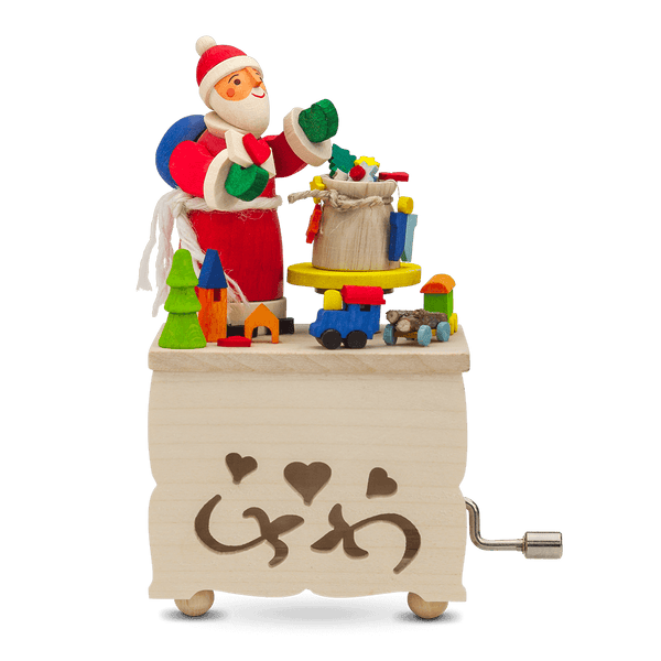 Santa Claus Crank Music Box by Graupner Holzminiaturen