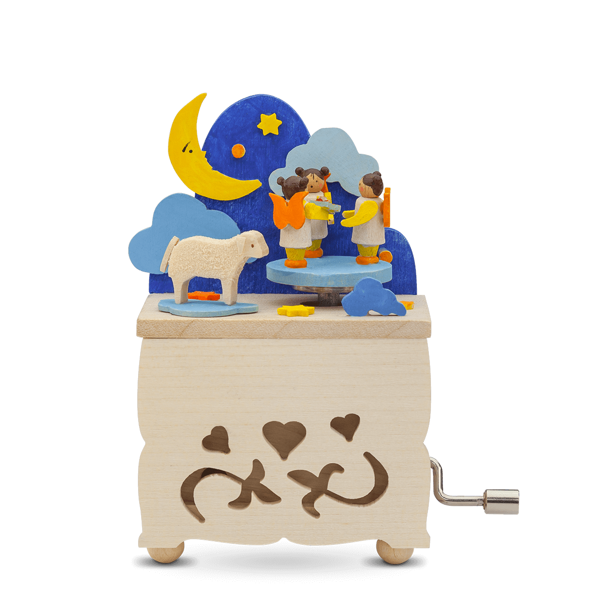 Moon and Angels-Crank Music Box by Graupner Holzminiaturen