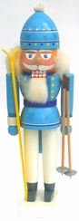 Skier with Powder Blue Coat and Hat Nutcracker by KWO