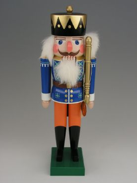 Blue King with Orange Pants and Staff Nutcracker by Werkstatte Volker Fuchtner
