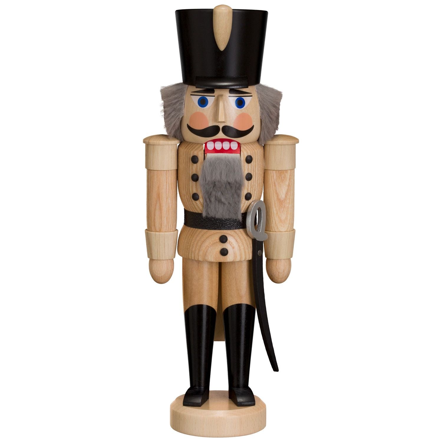 Hussar Nutcracker, natural wood by Seiffener Volkskunst
