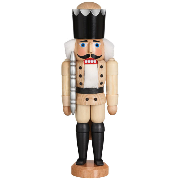 King Nutcracker, natural wood, 11.5" by Seiffener Volkskunst