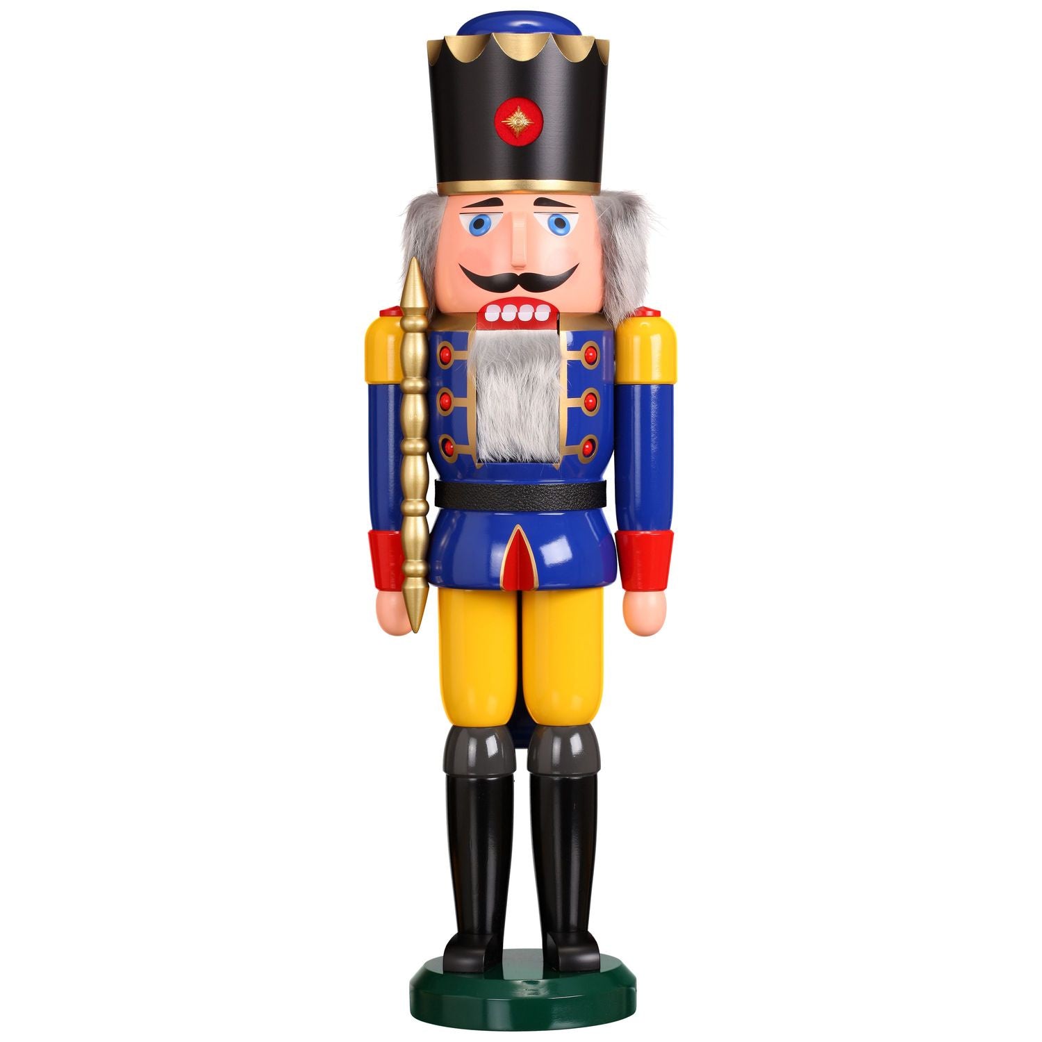 Blue Coat King, XL Nutcracker by Seiffener Volkskunst