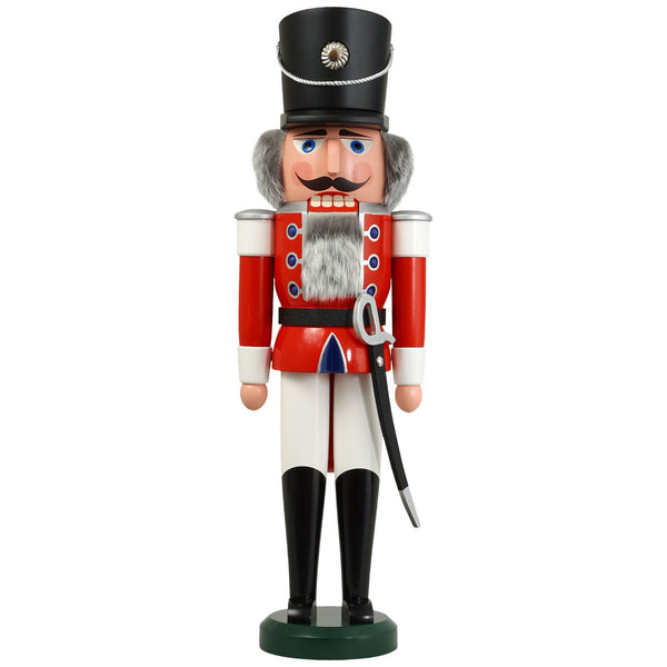 Hussar Nutcracker, red coat, 23.6" by Seiffener Volkskunst