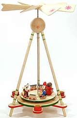 Santa with Toys and Train Pyramid from the Erzgebirge