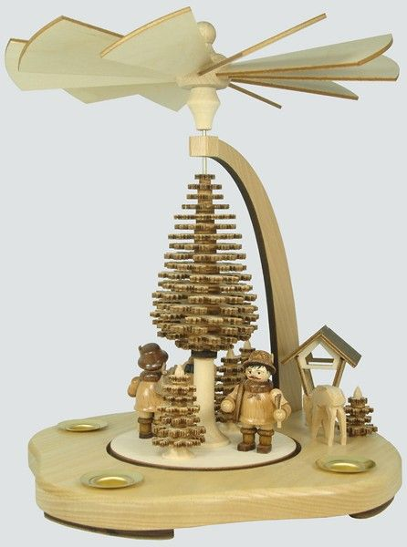 Pyramid with Layer Tree and Forest People by Kunstgewerbe Lenk und Sohn