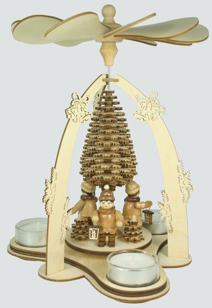 Bell Arch Pyramid with Lantern Children by Kunstgewerbe Lenk und Sohn