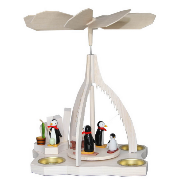 Penguin Motif Tealight Pyramid by Volker Zenker