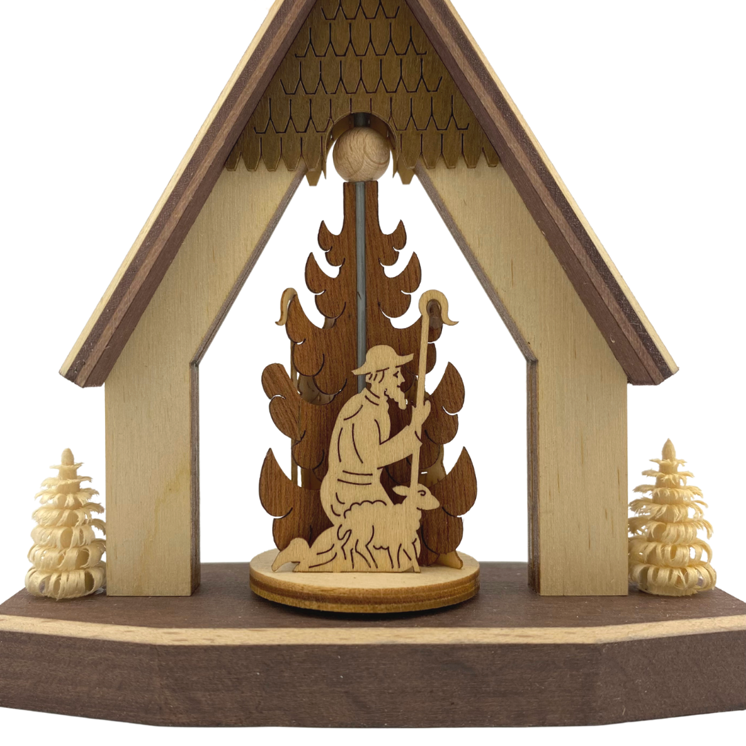 House Frame with Nativity, Miniature Pyramid by Harald Kreissl