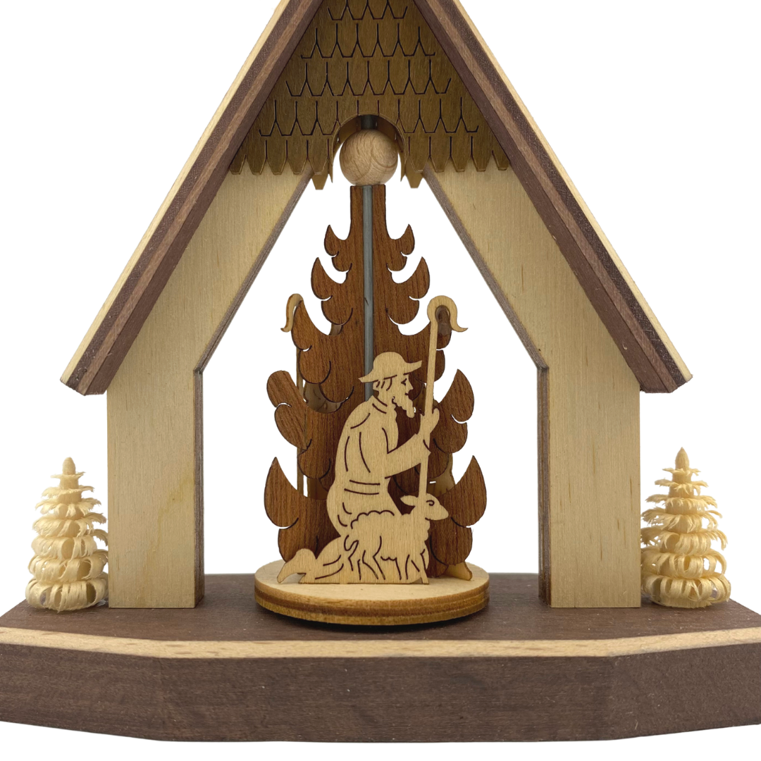 House with Nativity Motif Miniature Pyramid by Harald Kreissl