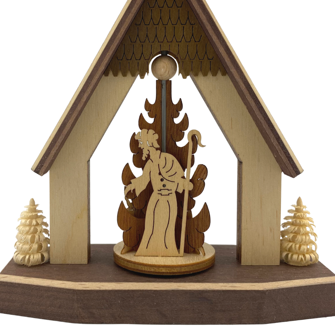 House Frame with Nativity, Miniature Pyramid by Harald Kreissl