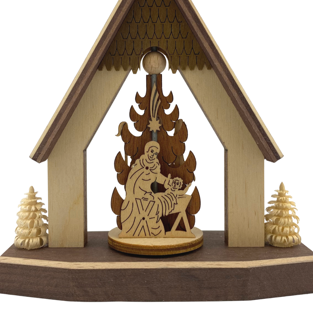 House with Nativity Motif Miniature Pyramid by Harald Kreissl