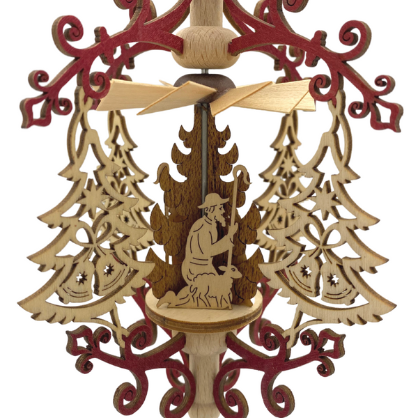 Scroll and Tree Frame with Nativity, Hanging Pyramid by Harald Kreissl