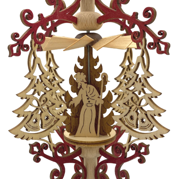 Scroll and Tree Frame with Nativity, Hanging Pyramid by Harald Kreissl